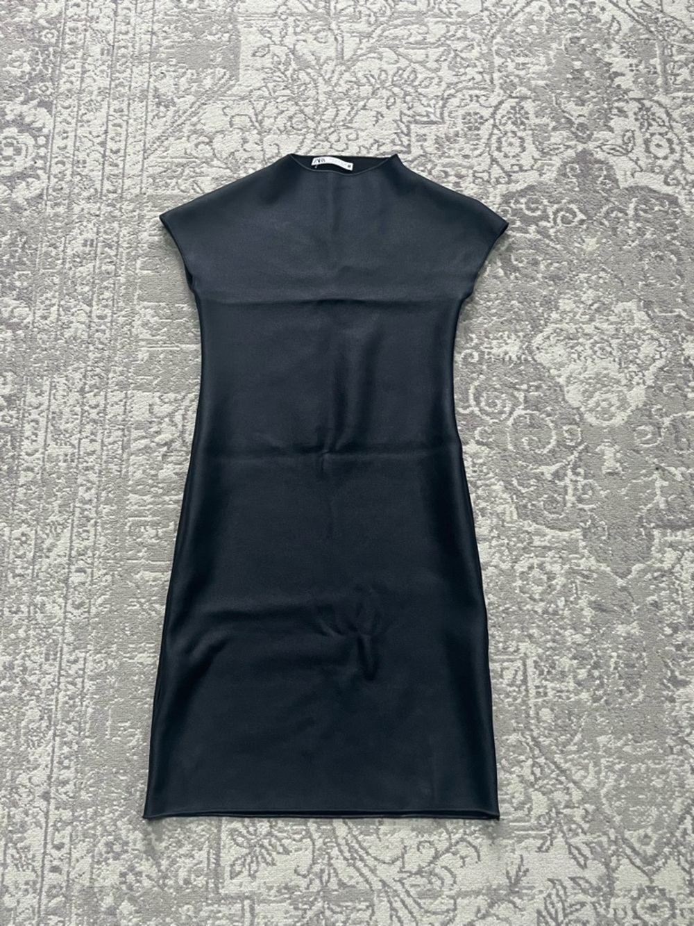 Zara Black Leather Cap-Sleeve Mini Dress Small - Never Worn